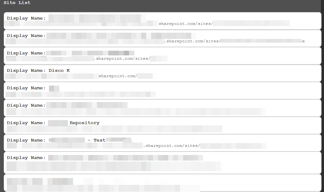Site List